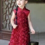 Red kids Qipao dress