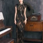 black and gold qipao