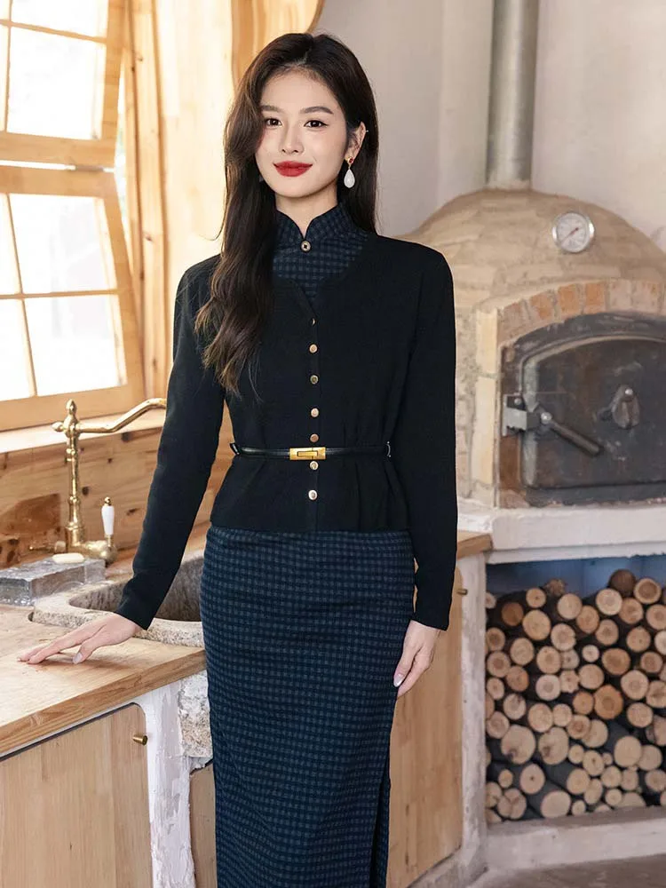 plaid Cheongsam