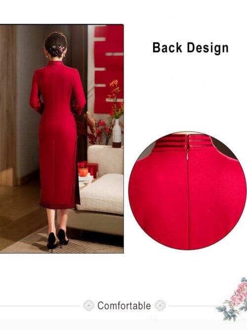 Chinese red Qipao dress