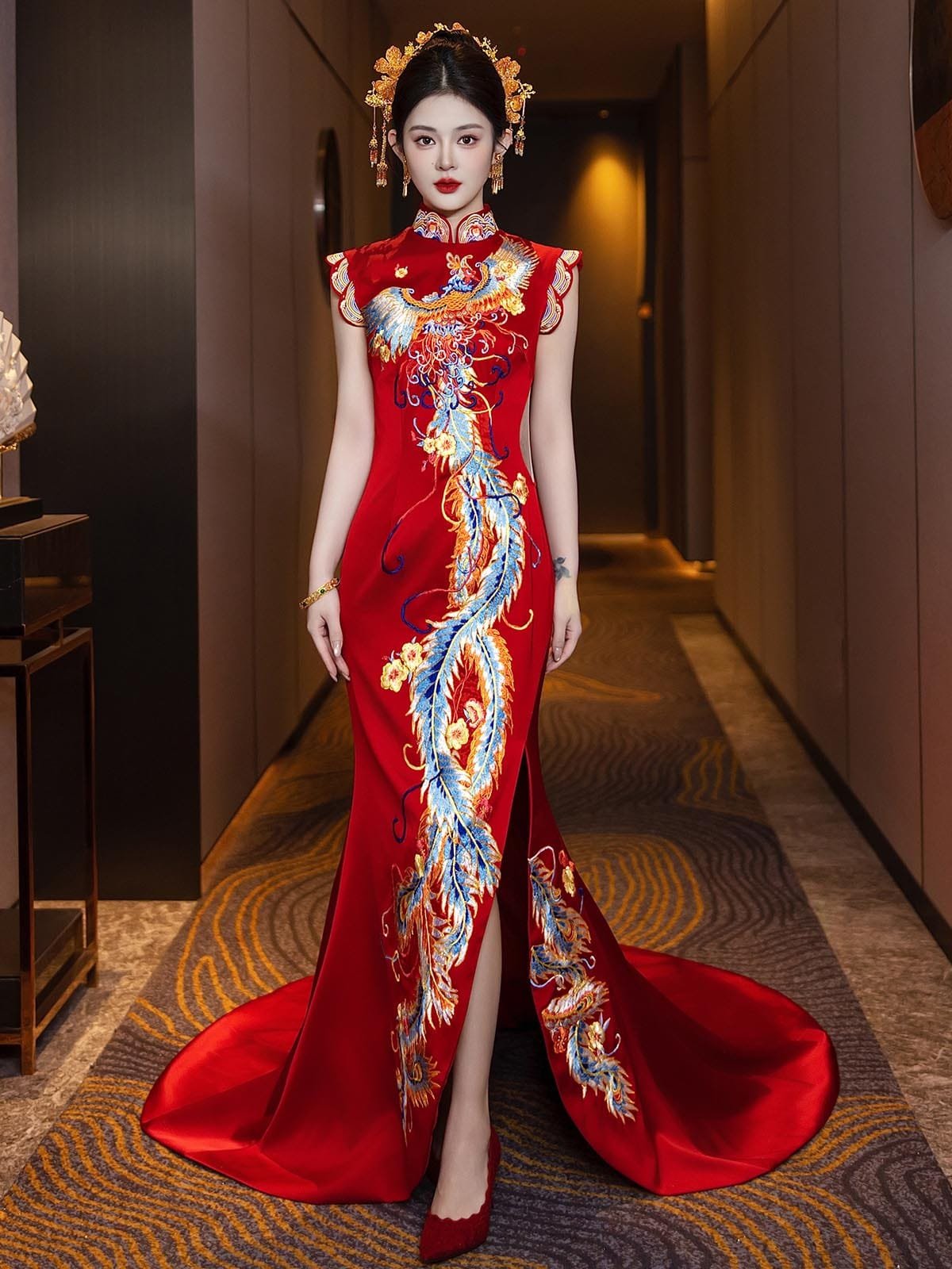 Chinese wedding qipao dress