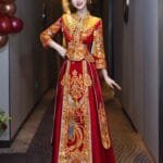 red bridal qun kwa dress