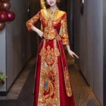 red bridal qun kwa dress