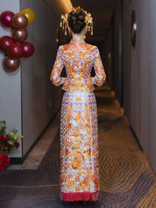 two-piece Chinese wedding dress